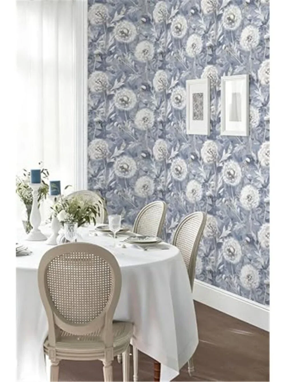 Blue Floral Peel Stick Wallpaper Removable Vinyl Contact Paper Home Decor Roll